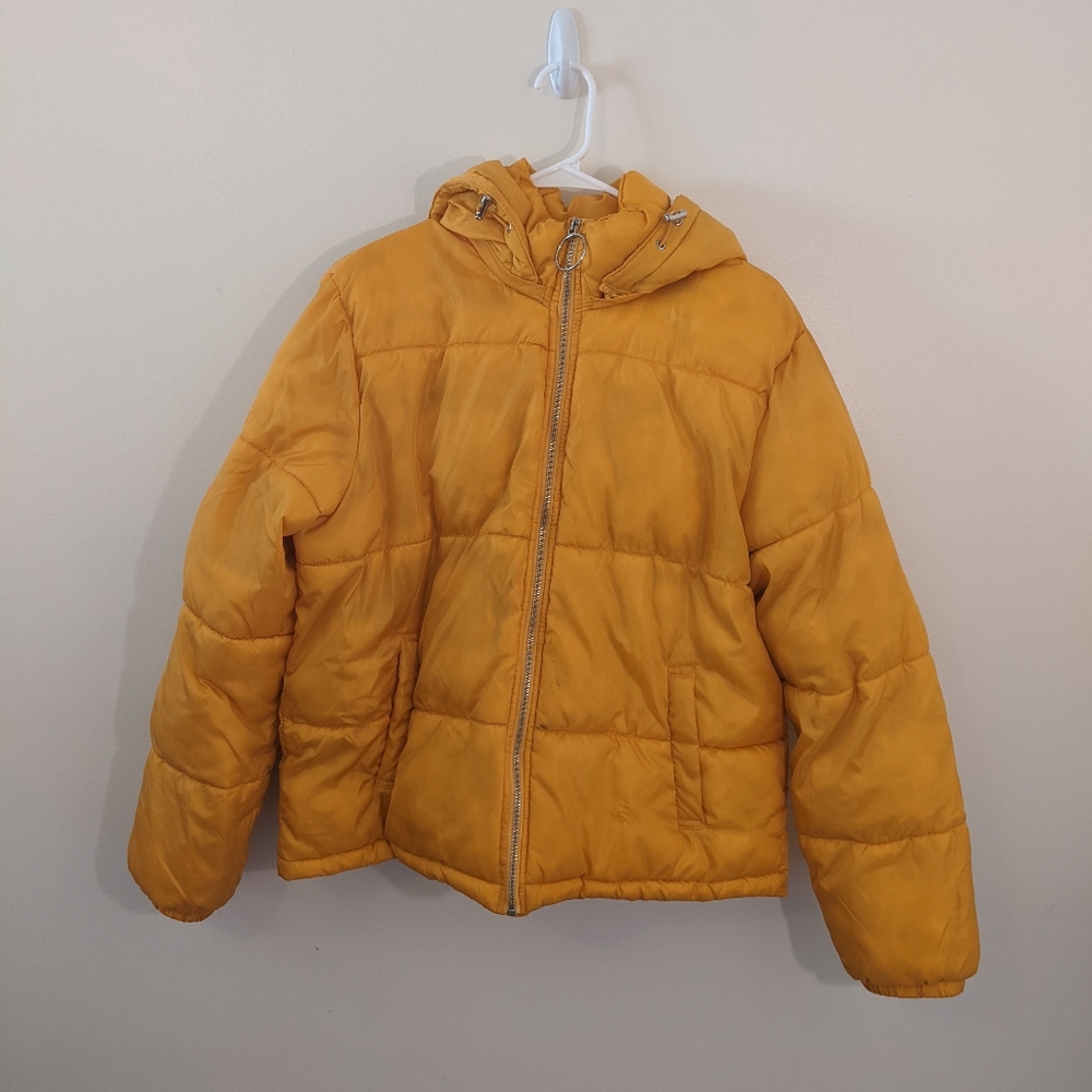Arizona Jean Co Yellow Hooded Boho Retro Puffer Coat - Cosplay Valorant